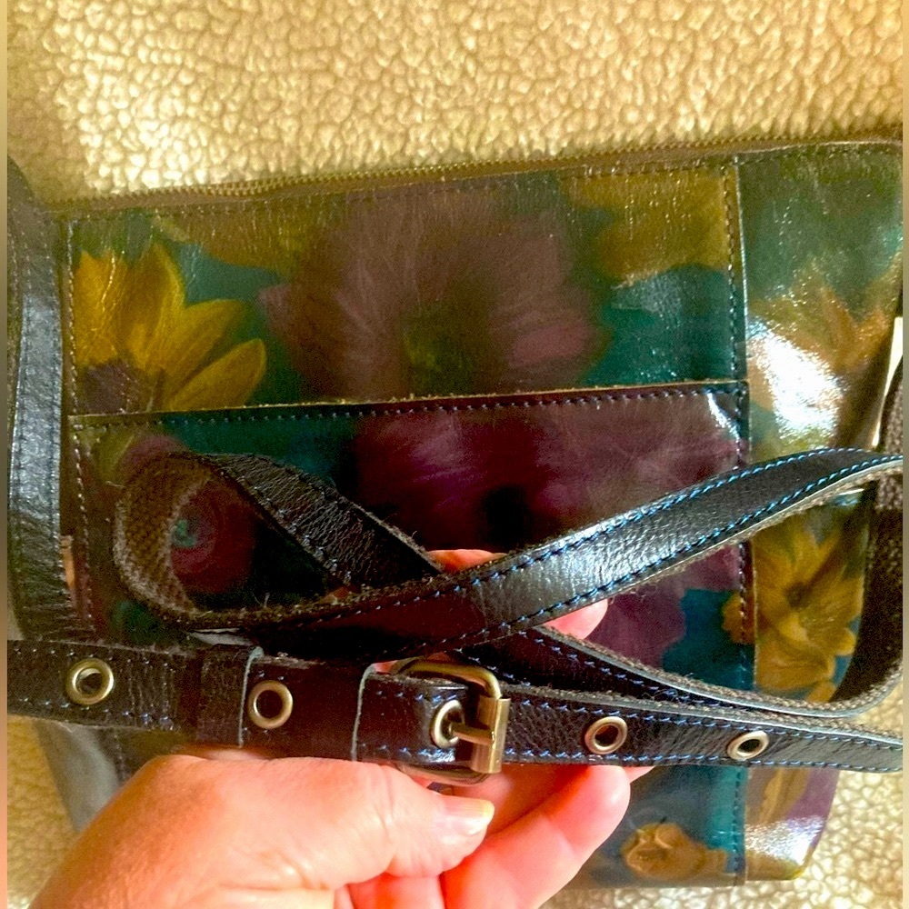 Vintage Patricia Nash Peruvian Painting Floral Leather Crossbody Bag & Wallet - Picture 12 of 16